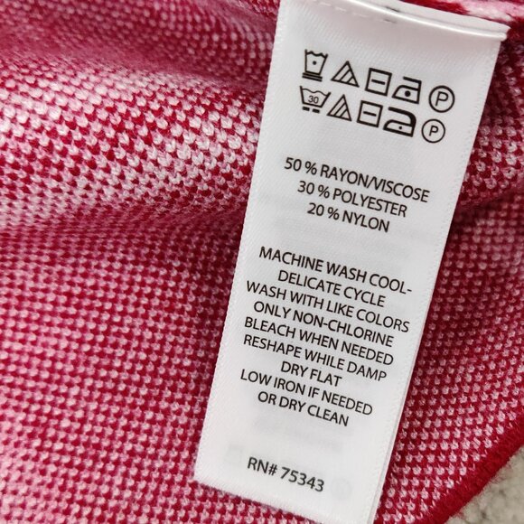 Nicole Miller Women's Sweater Size XS With Headband Red Plaid Rayon Stretch Cozy - Picture 3 of 6